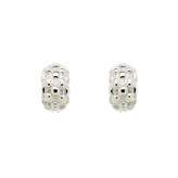 Thumbnail for your product : Monet Rhodium Chequer Half Hoop Clip Earrings