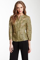 Thumbnail for your product : Class Roberto Cavalli CLASS by Roberto Cavalli Leather & Silk Sheer Applique Jacket
