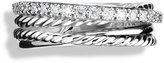 Thumbnail for your product : David Yurman Crossover Ring with Diamonds, Size 7