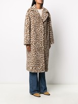 Thumbnail for your product : Stand Studio Leopard Print Single Breasted Coat