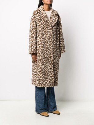 Stand Studio Leopard Print Single Breasted Coat