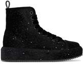 Thumbnail for your product : Marco De Vincenzo Velvet Glitter Flatform Hi Top Sneakers