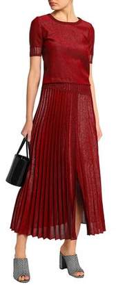 Missoni Pleated Metallic Knitted Midi Skirt