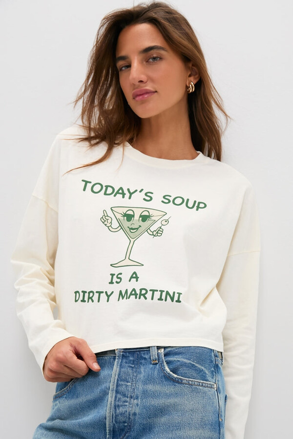 Askk Ny Martini Soup Crop Long Sleeve Tee