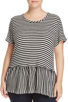 Thumbnail for your product : Bobeau B Collection by Curvy Jasey Stripe Peplum Top