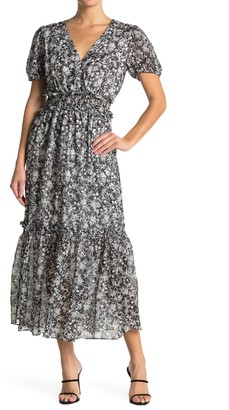 nsr short sleeve lace midi dress