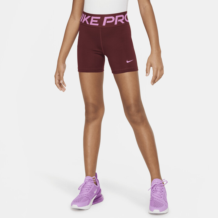 Nike Women's Pro Girls' Dri-FIT Shorts in Red - ShopStyle