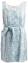 Thumbnail for your product : Emilia Wickstead Python-print Belted Linen Dress - Blue Print