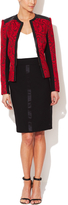 Thumbnail for your product : Magaschoni Wool Silk Accented Pencil Skirt