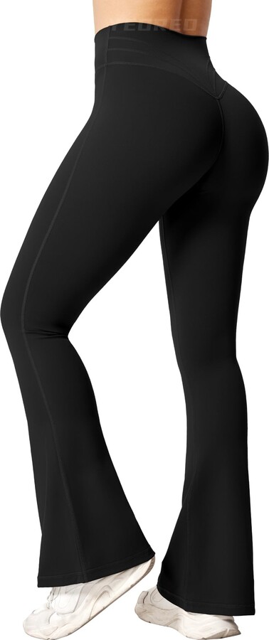 BUBBLELIME 29/31/33/35 Women Long Bootleg High Waist Yoga Pants Out  Pockets Tummy Control Bootcut Flared Workout Leggings