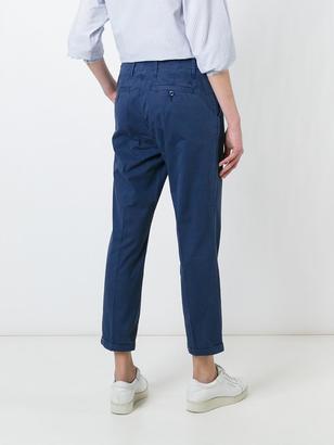 Closed turn-up hem cropped trousers