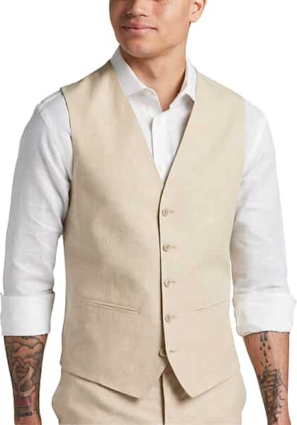 JOE Joseph Abboud Slim Fit Linen Blend Men's Suit Vest Light Gray