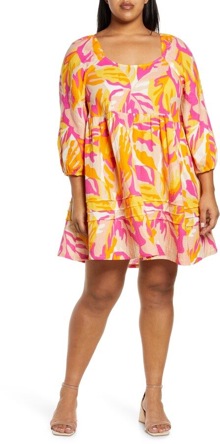 aihihe Womens Summer Casual T Shirt Plus Size Dresses Short Sleeve Swing Mini Dress S-5XL 