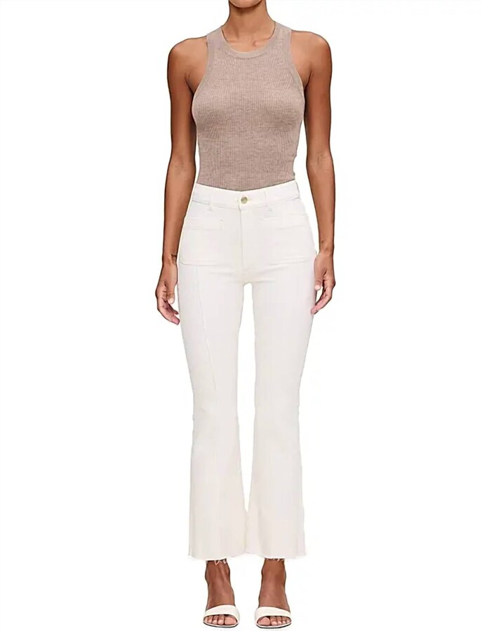DL1961 - Women's Bridget Boot High Rise Crop Jeans In Eggshell Pintuck