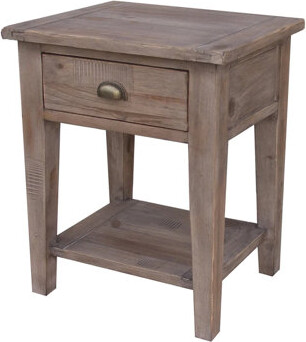 Gracie Oaks Zolotas Solid Wood 4 Legs End Table with Storage