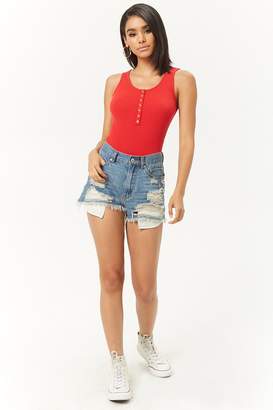 Forever 21 Ribbed Snap-Button Bodysuit