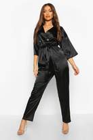 Thumbnail for your product : boohoo Satin Wrap Jumpsuit