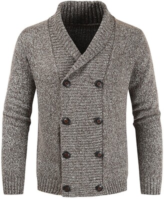 Suncolour Men's Vintage Cardigan Sweater Jumper Coat Men Button Knitted ...