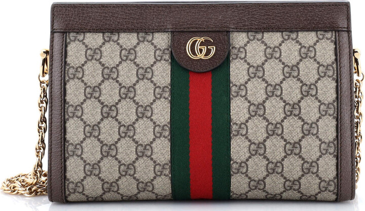 Gucci Ophidia Chain Shoulder Bag GG Coated Canvas Small