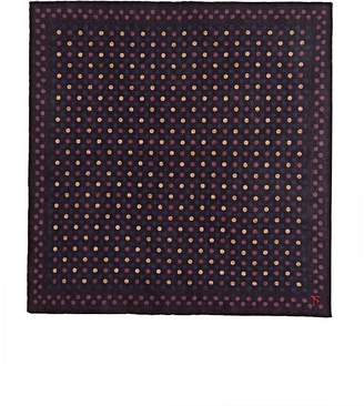 Isaia Men's Dotted Wool-Silk Pocket Square