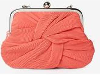 Dorothy Perkins Womens Coral Pleat Frame Clutch Bag