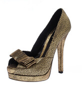 Gold Peep Toe Platform Pump | Shop the world’s largest collection of ...