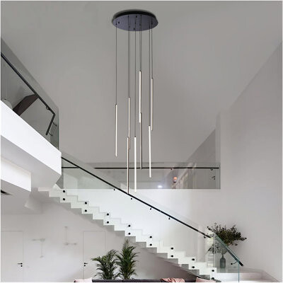 Ivy Bronx Chute 8 - Multi Light Led Integrated Chandelier Black