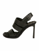 Thumbnail for your product : Brunello Cucinelli Monili Leather Slingback Sandals Grey