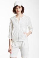 Thumbnail for your product : Aryn K 3/4 Sleeve Lace Bomber Jacket