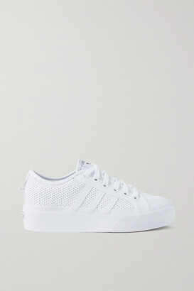 adidas Nizza Perforated Leather Sneakers - White - ShopStyle