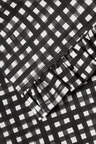 Thumbnail for your product : Michael Kors Collection Collection Cropped Gingham Cotton-blend Poplin Straight-leg Pants
