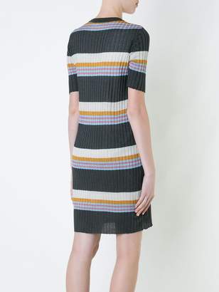 MAISON KITSUNÉ striped ribbed-knit dress