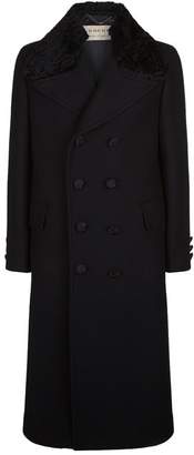 Burberry Shearling Collar Chesterfield Coat