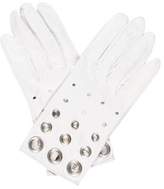 Thumbnail for your product : HermÃ ̈s Grommet Leather Gloves White HermÃ ̈s Grommet Leather Gloves
