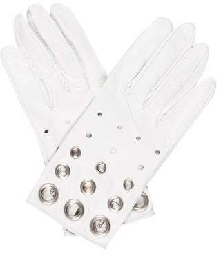 HermÃ ̈s Grommet Leather Gloves White HermÃ ̈s Grommet Leather Gloves