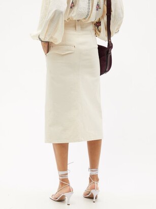 Isabel Marant Blehora Buttoned Denim Midi Skirt - Ivory