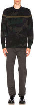 Thumbnail for your product : Sacai Camouflage Sweater in Blue,Geometric Print,Green.