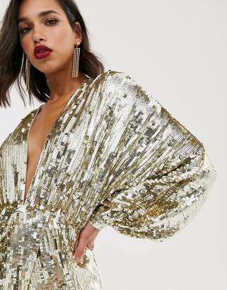 ASOS Edition EDITION batwing midi dress in sequin