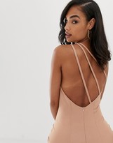 Thumbnail for your product : Vesper strappy one shoulder dress in macaroon