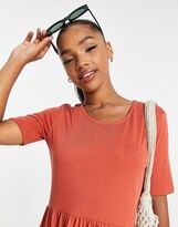 Thumbnail for your product : JDY jersey smock midi dress in rust
