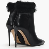 Thumbnail for your product : Daniel Evie Black Leather Fur Cuff Ankle Boots