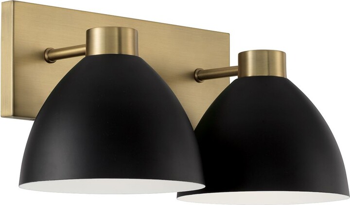 Capital Lighting Capital Ross 8"H Aged Brass and Black 2-Light Wall Sconce