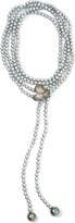 Thumbnail for your product : Michael Aram Orchid Lariat w/ Pearls & Diamonds in Black Rhodium Sterling Silver