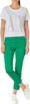 Thumbnail for your product : A|X ARMANI EXCHANGE womens Garment Dyed Super Skinny Slit Capri Denim Pants Jeans