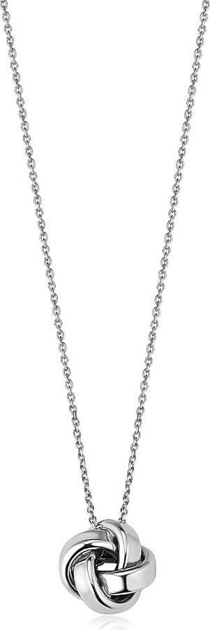 Oradina Sterling Silver Eternal Knot Pendant Necklace