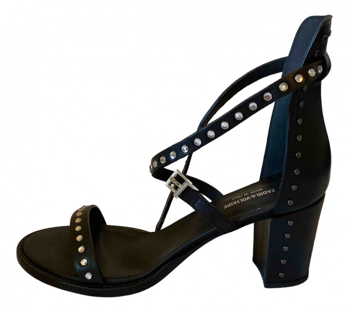 Zadig & Voltaire May Black Leather Sandals ShopStyle