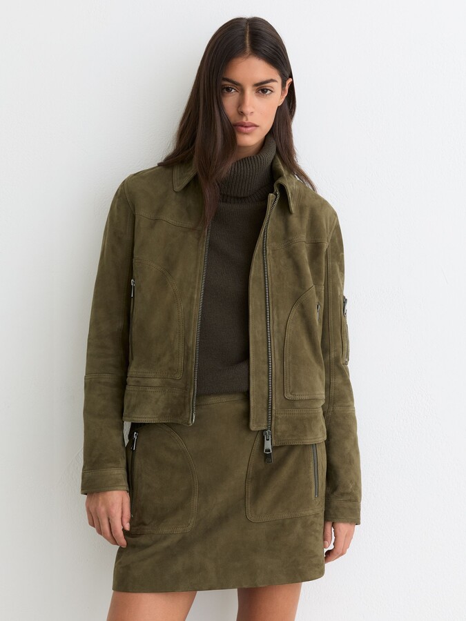 Reiss Suede Zip-through Jacket