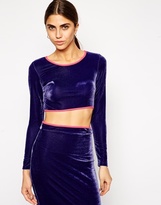 Thumbnail for your product : Lashes of London Gia Velvet Crop Top