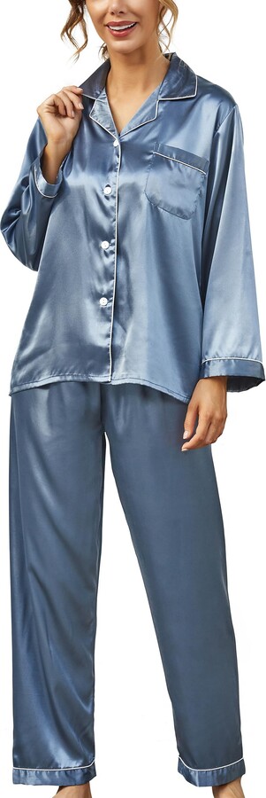 GAESHOW Ladies Pyjamas Set Womens Silk Satin Pajamas Set pJ Sets