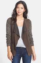 Thumbnail for your product : Nic+Zoe Suede & Knit Drape Front Jacket (Petite)